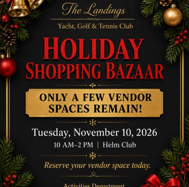 Holiday Shopping Bazaar flyer for November 10, 2026 at the Helm Club